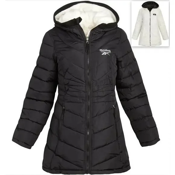 NEW Reebok Women's Reversible Puffer Anorak Sherpa Lined Jacket XL - Picture 12 of 12